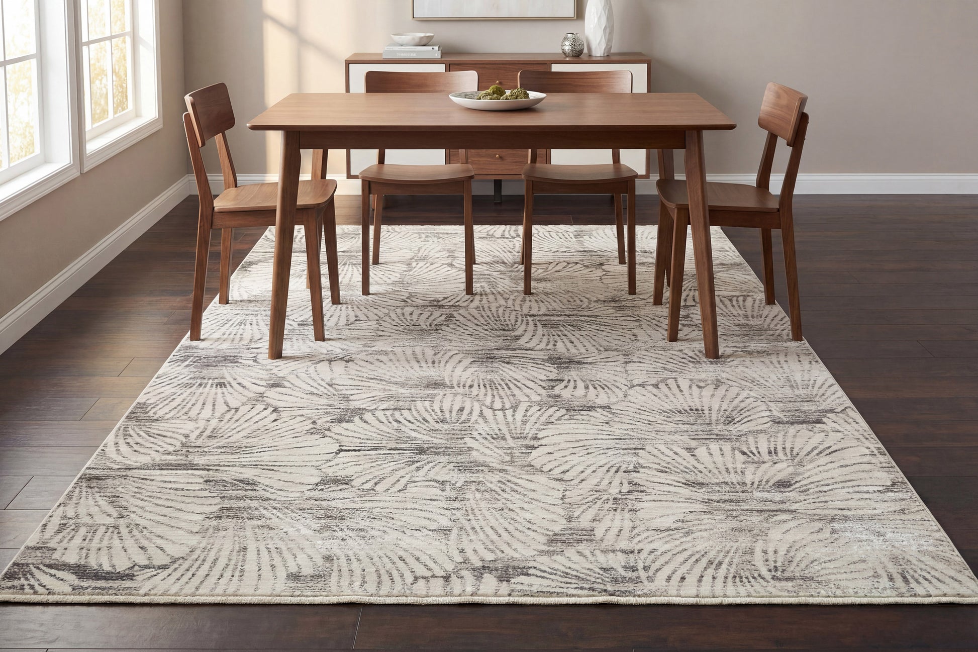 Artemis Modern Grey/Dark Grey Floral Medium Pile Rug