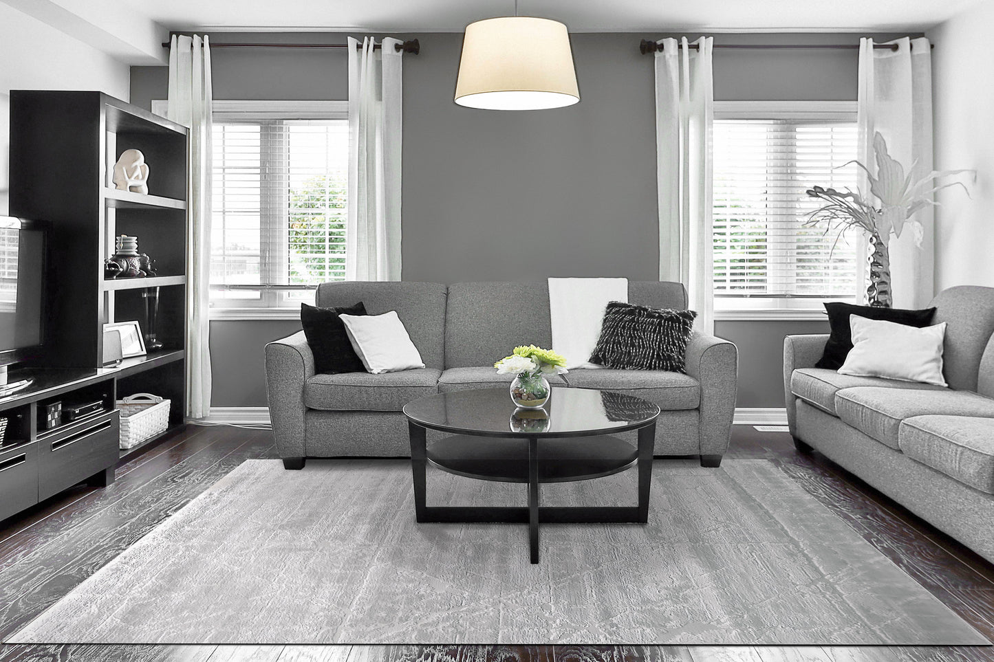 Arten Modern Grey Abstract Medium Pile Rug