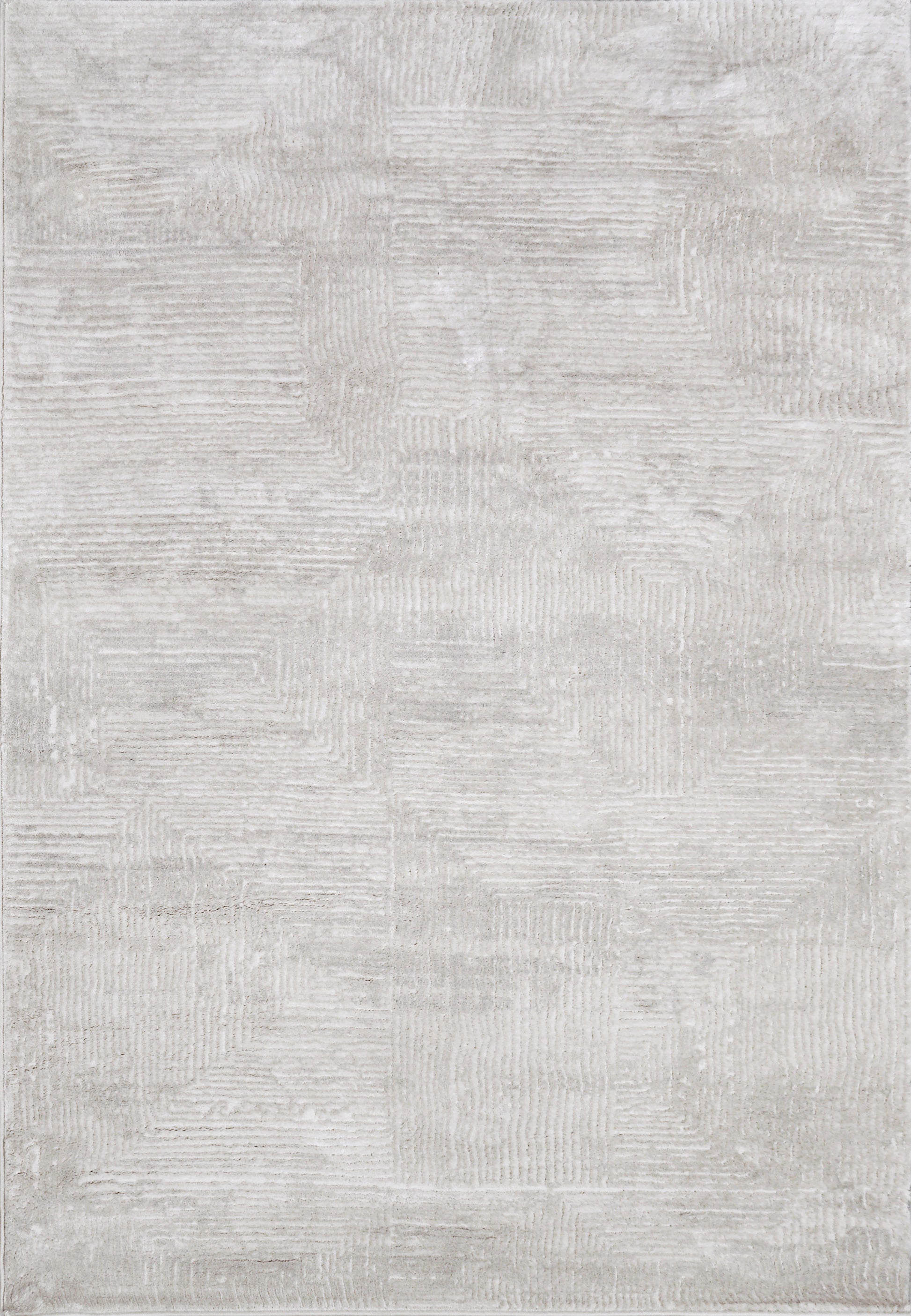 Arten Modern Light Grey Geometric Medium Pile Rug