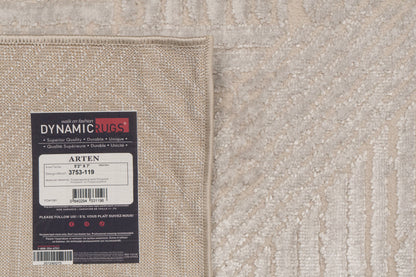 Arten Modern Cream/Grey Geometric Medium Pile Rug