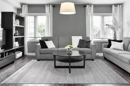 Arten Modern Cream/Grey Geometric Medium Pile Rug