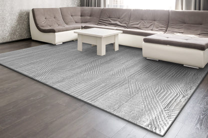 Arten Modern Cream/Grey Geometric Medium Pile Rug