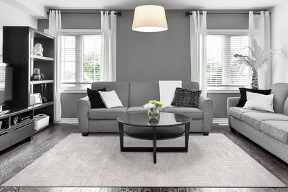 Arten Modern Grey Geometric Medium Pile Rug