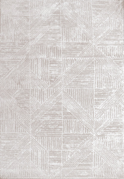 Arten Modern Grey Geometric Medium Pile Rug