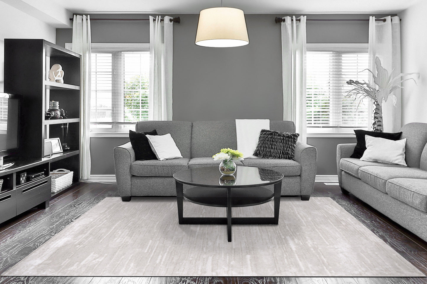 Arten Modern Grey Abstract Medium Pile Rug