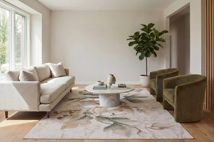 Aspire Contemporary Cream/Beige/Multi Floral Medium Pile Rug
