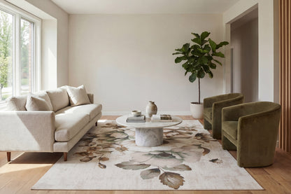 Aspire Contemporary Cream/Multi Floral Medium Pile Rug