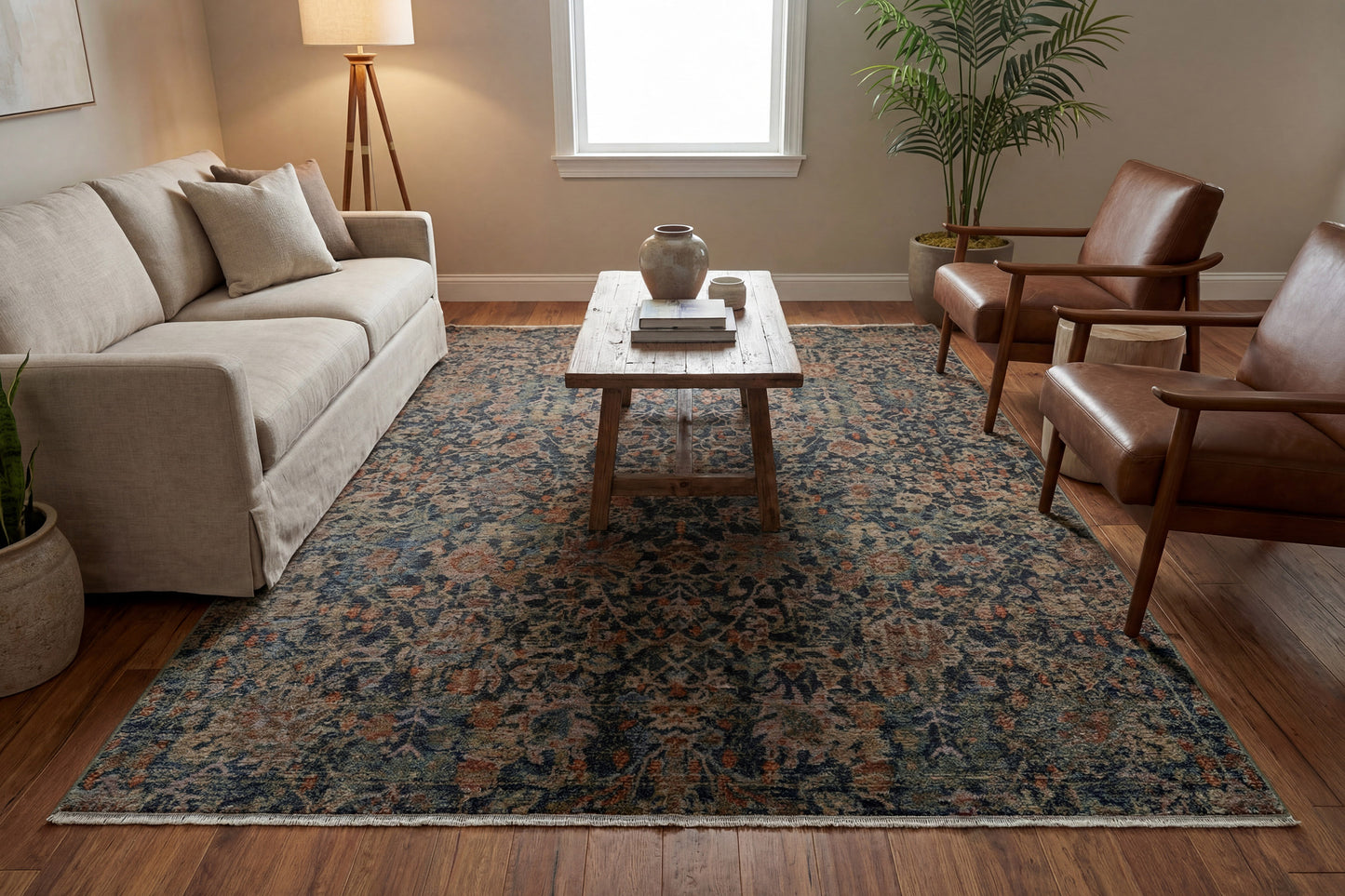 Atlanta Traditional Navy/Multi Oriental Medium Pile Rug