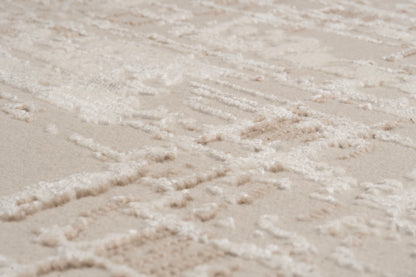 Atlas Modern Beige/Ivory Abstract Medium Pile Rug