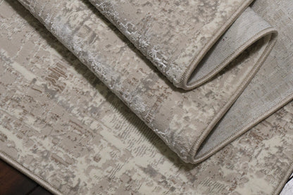 Atlas Modern Beige/Ivory Abstract Medium Pile Rug