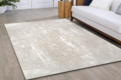 Atlas Modern Beige/Ivory Abstract Medium Pile Rug