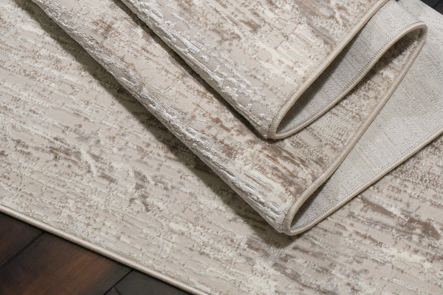 Atlas Modern Cream/Grey Abstract Medium Pile Rug