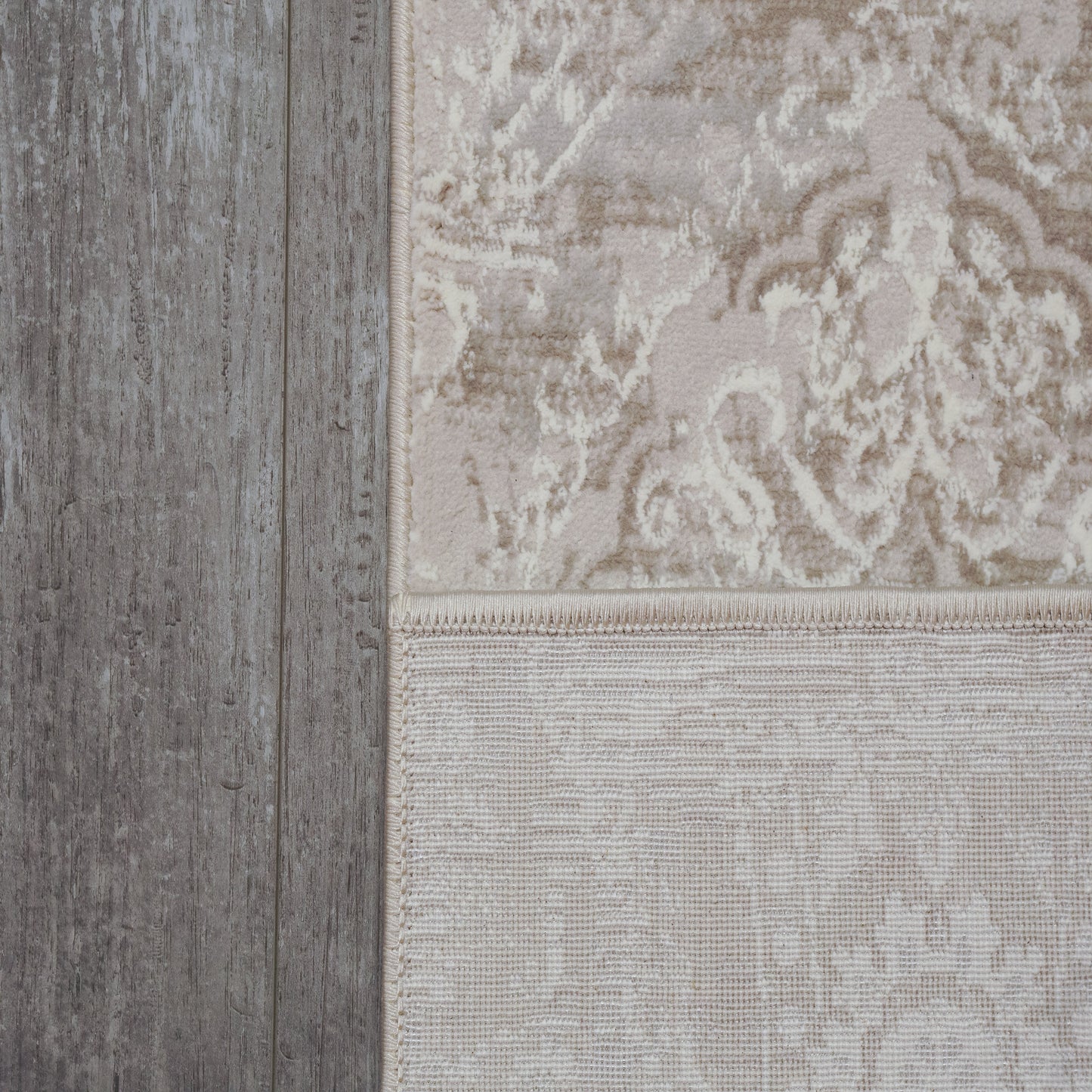 Atlas Transitional Beige Damask Medium Pile Rug