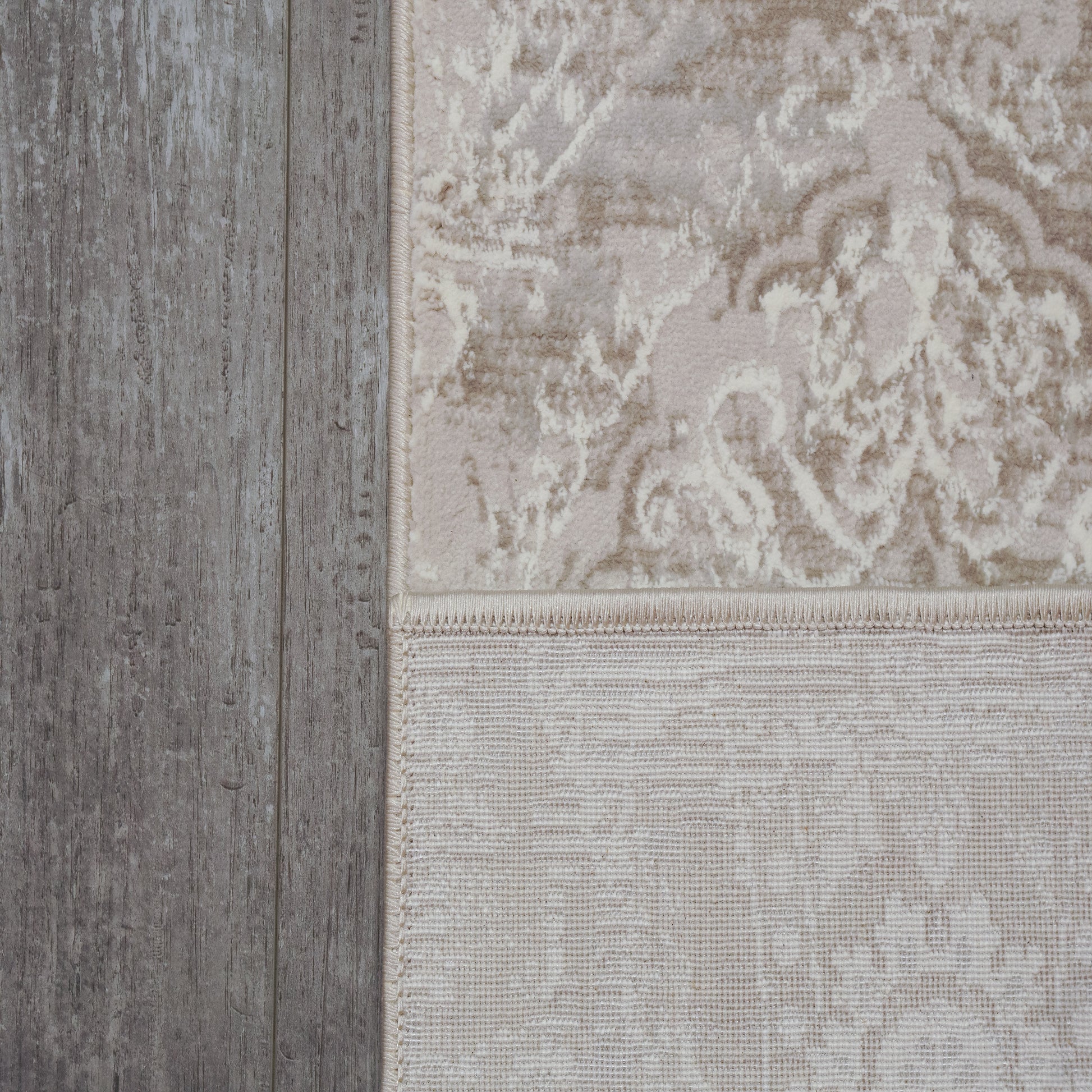 Atlas Transitional Beige Damask Medium Pile Rug