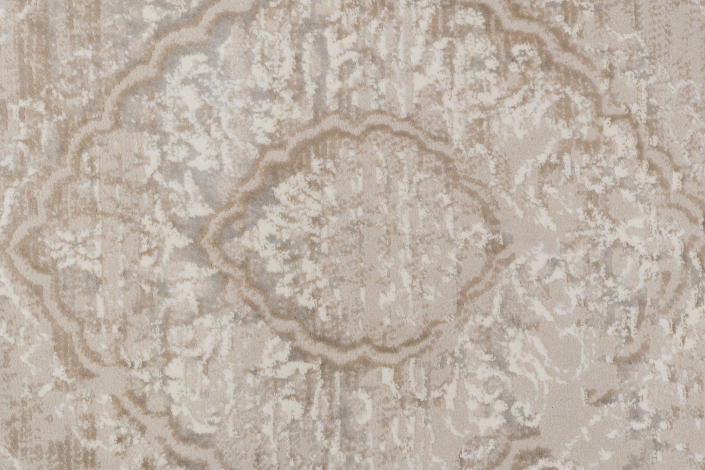 Atlas Transitional Beige Damask Medium Pile Rug