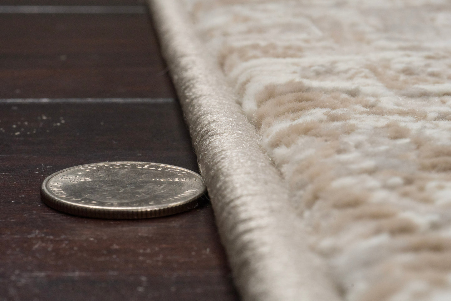 Atlas Transitional Beige Damask Medium Pile Rug