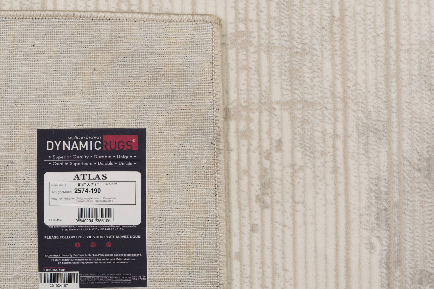 Atlas Modern Ivory/Grey Abstract Medium Pile Rug