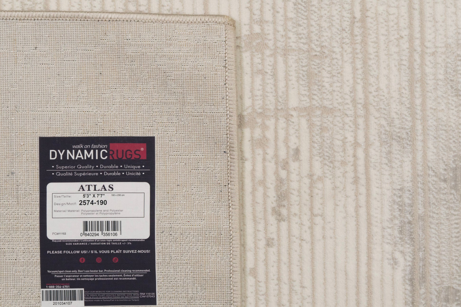 Atlas Modern Ivory/Grey Abstract Medium Pile Rug