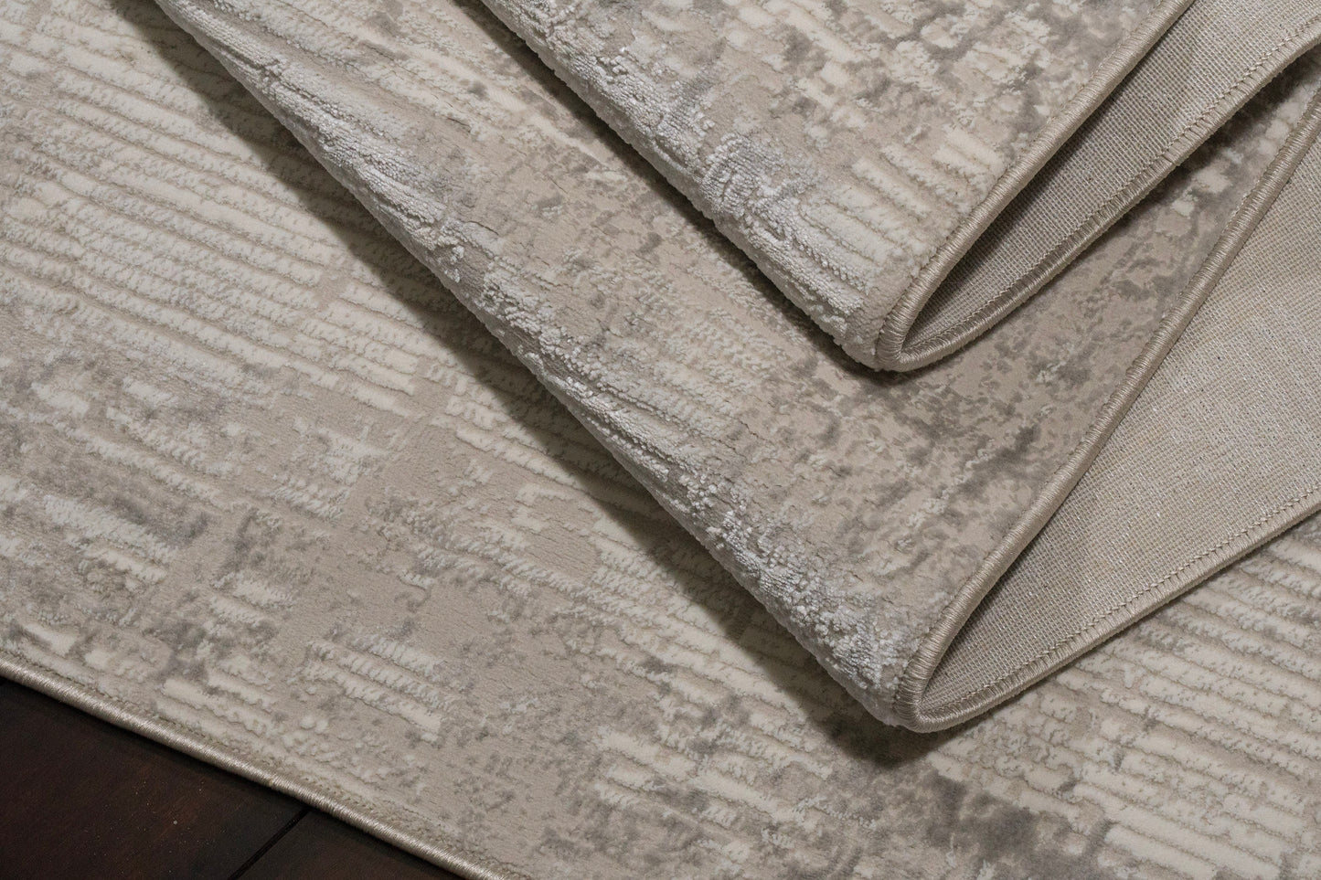 Atlas Modern Ivory/Grey Abstract Medium Pile Rug
