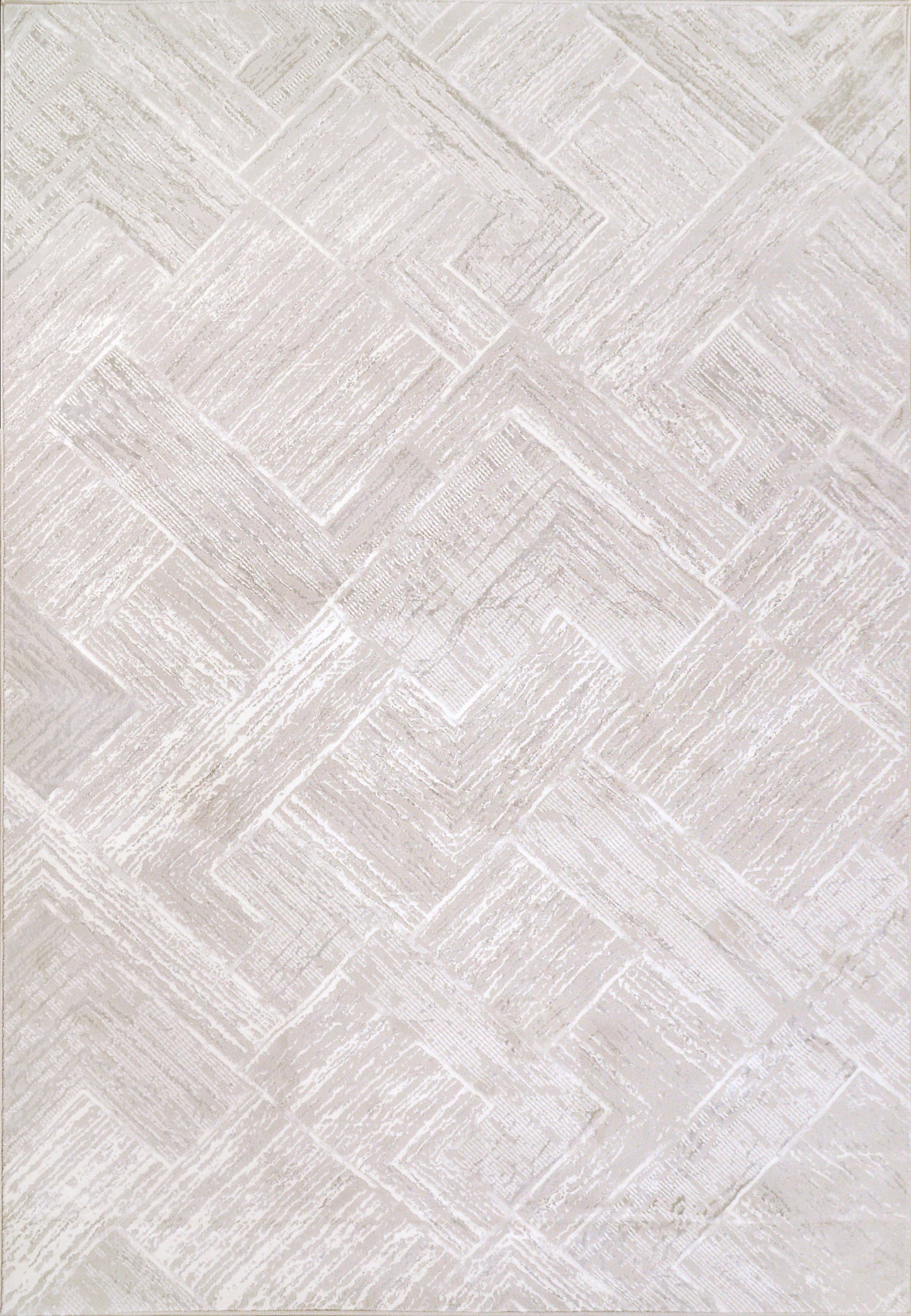 Atlas Modern Grey/Ivory Geometric Medium Pile Rug