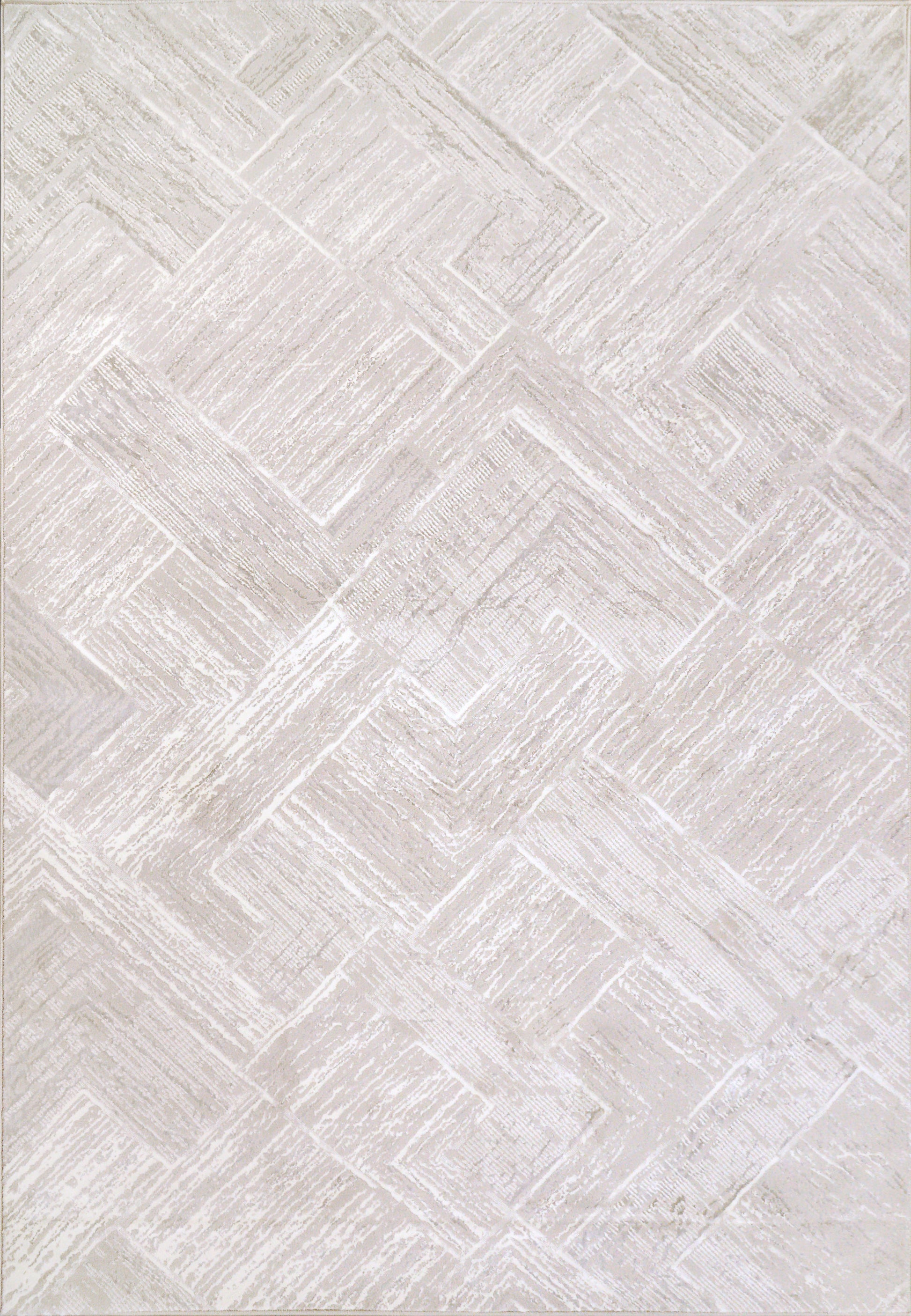 Atlas Modern Grey/Ivory Geometric Medium Pile Rug