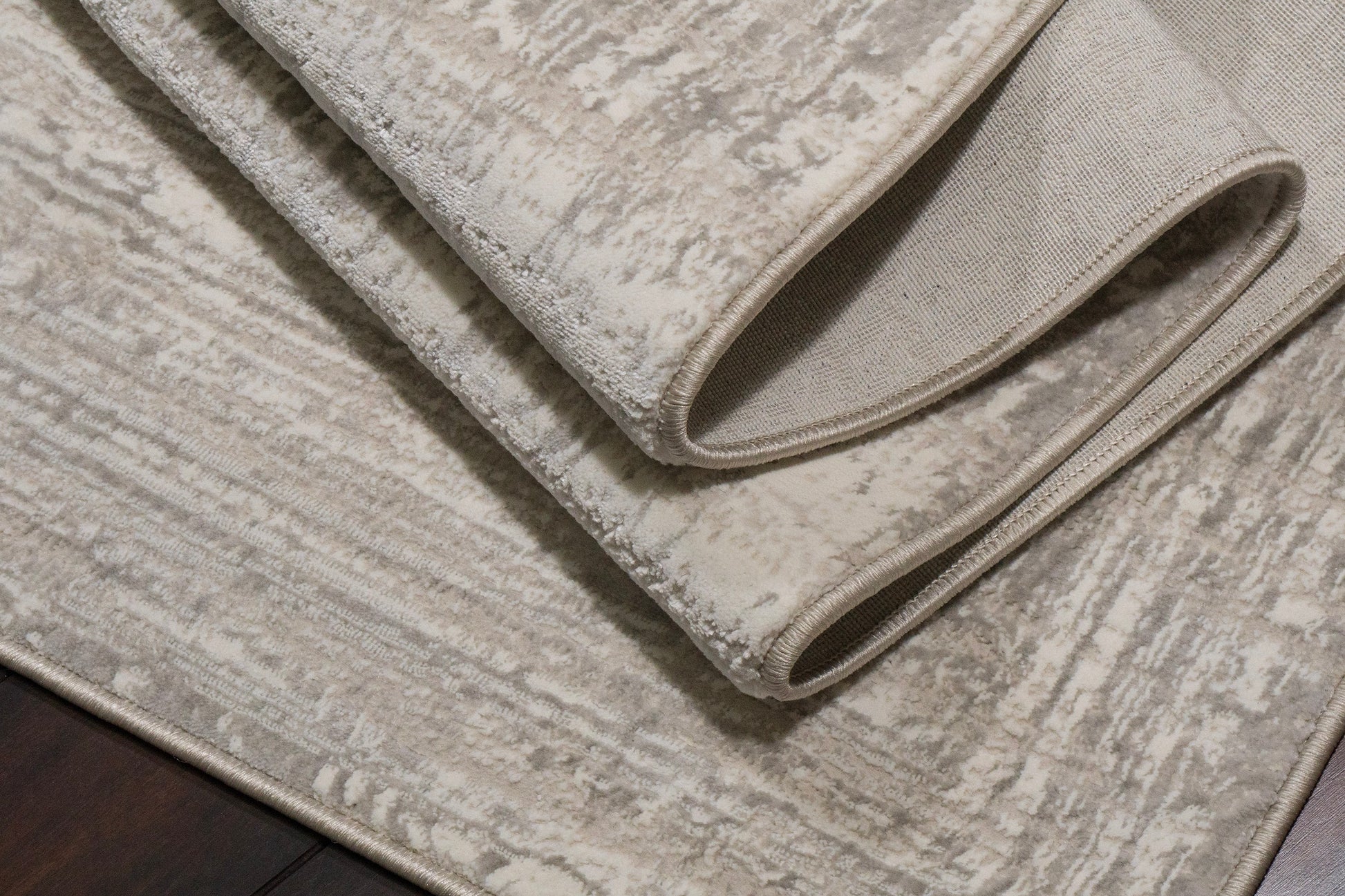 Atlas Modern Ivory/Beige/Grey Abstract Medium Pile Rug