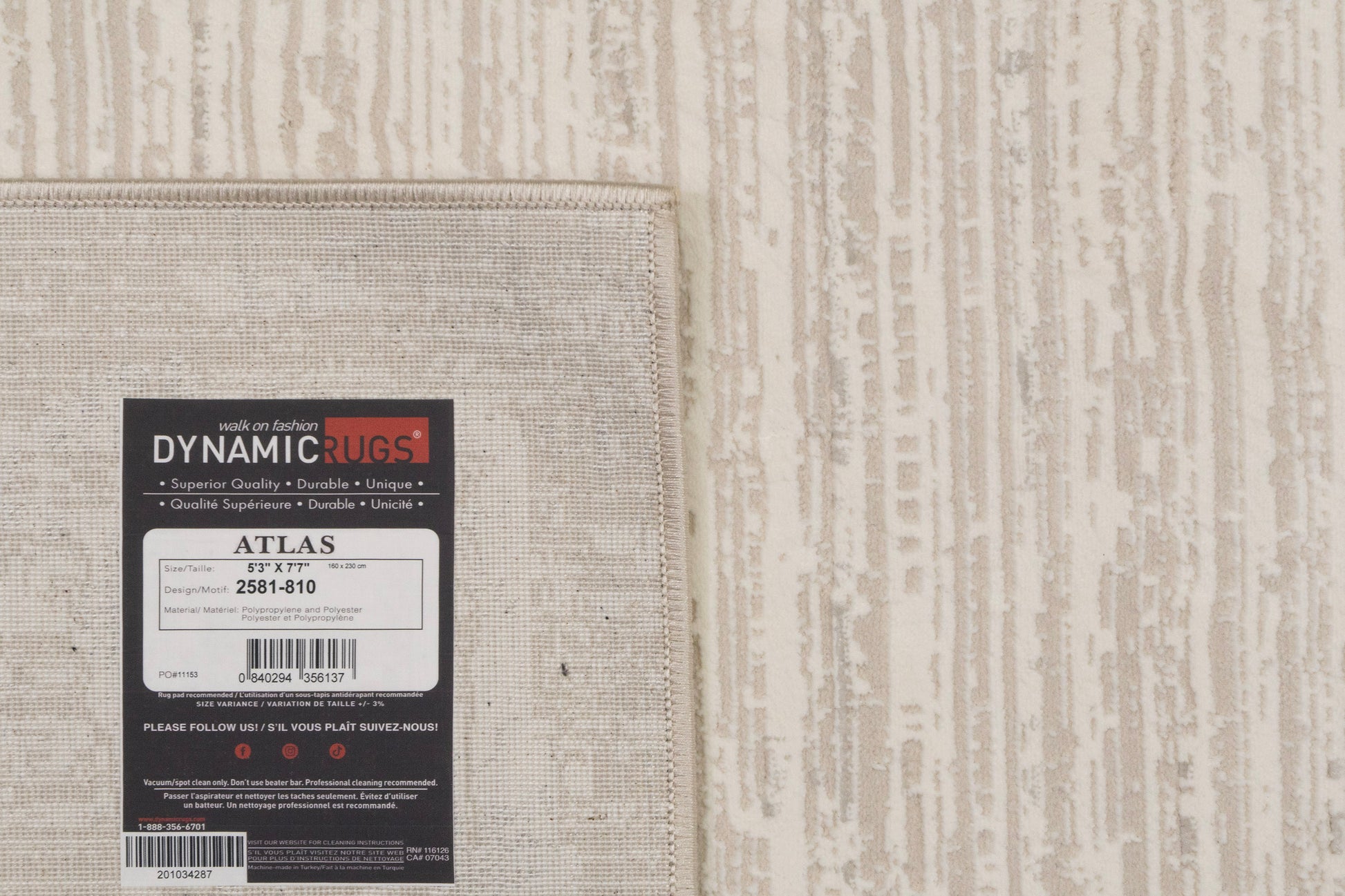 Atlas Modern Beige/Ivory Abstract Medium Pile Rug