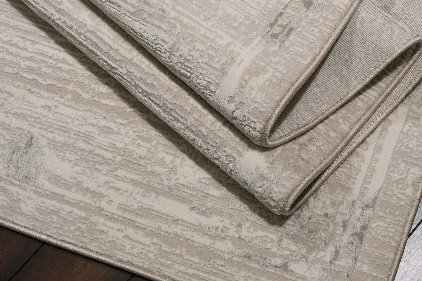 Atlas Modern Beige/Ivory Abstract Medium Pile Rug