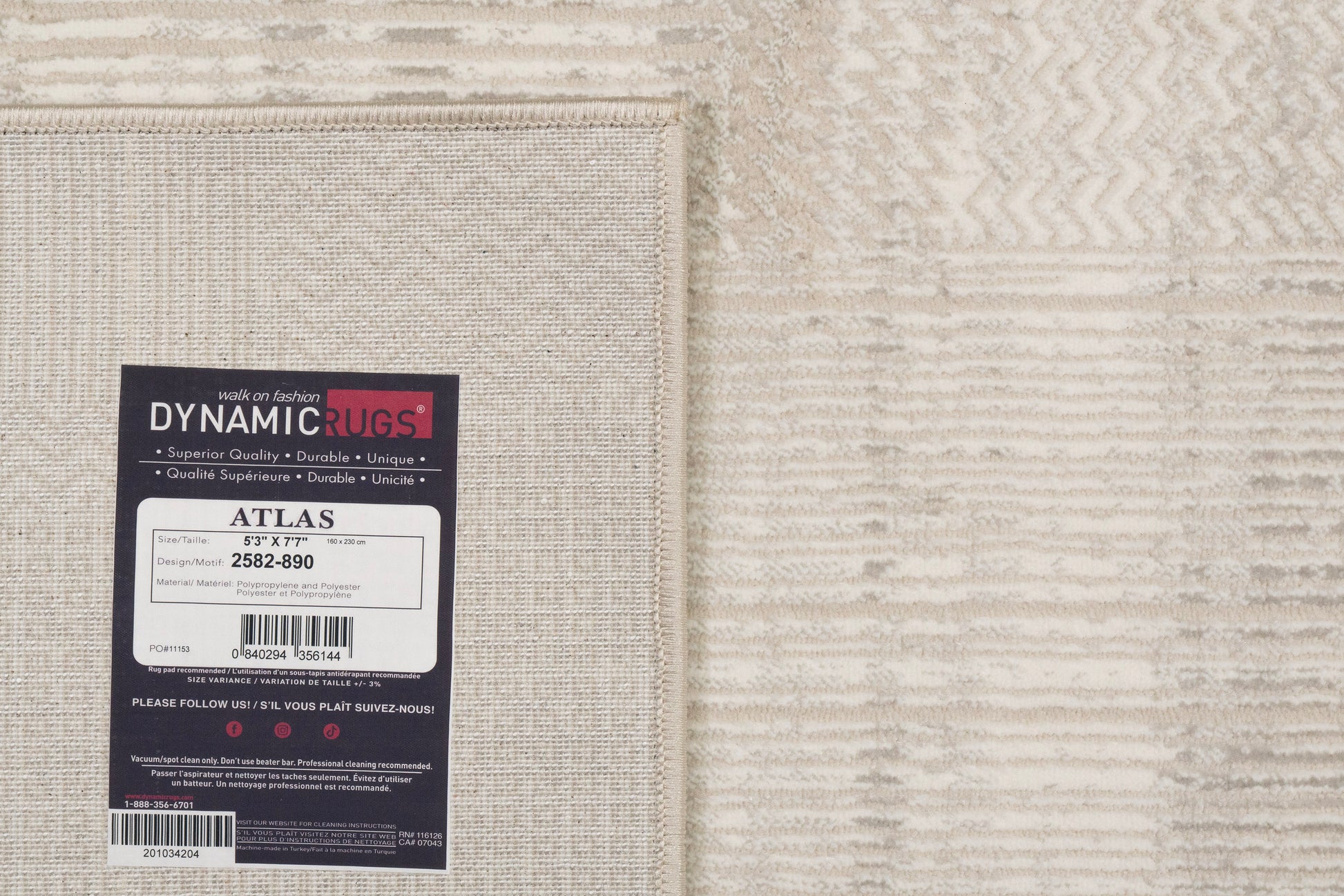 Atlas Modern Beige/Grey Geometric Medium Pile Rug