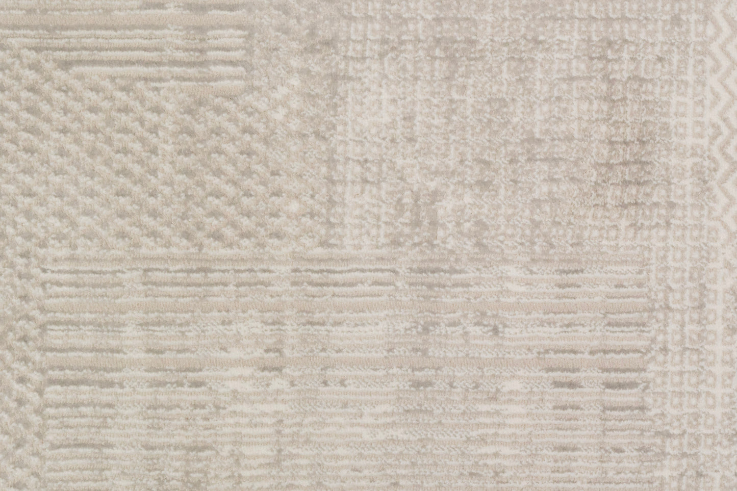 Atlas Modern Beige/Grey Geometric Medium Pile Rug