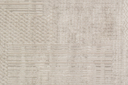 Atlas Modern Beige/Grey Geometric Medium Pile Rug