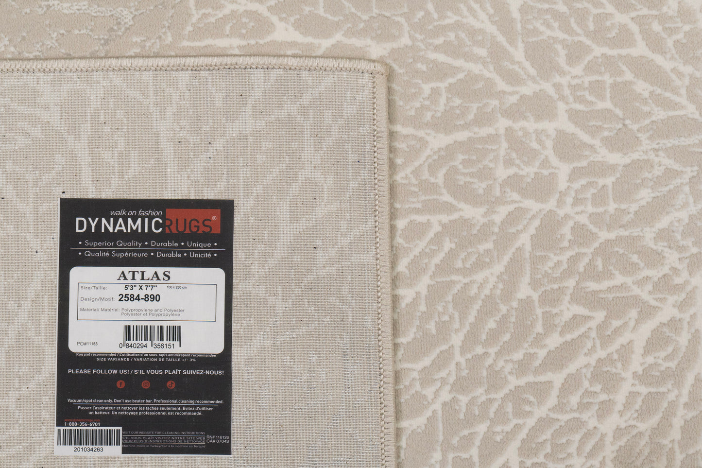 Atlas Modern Beige/Grey Abstract Medium Pile Rug