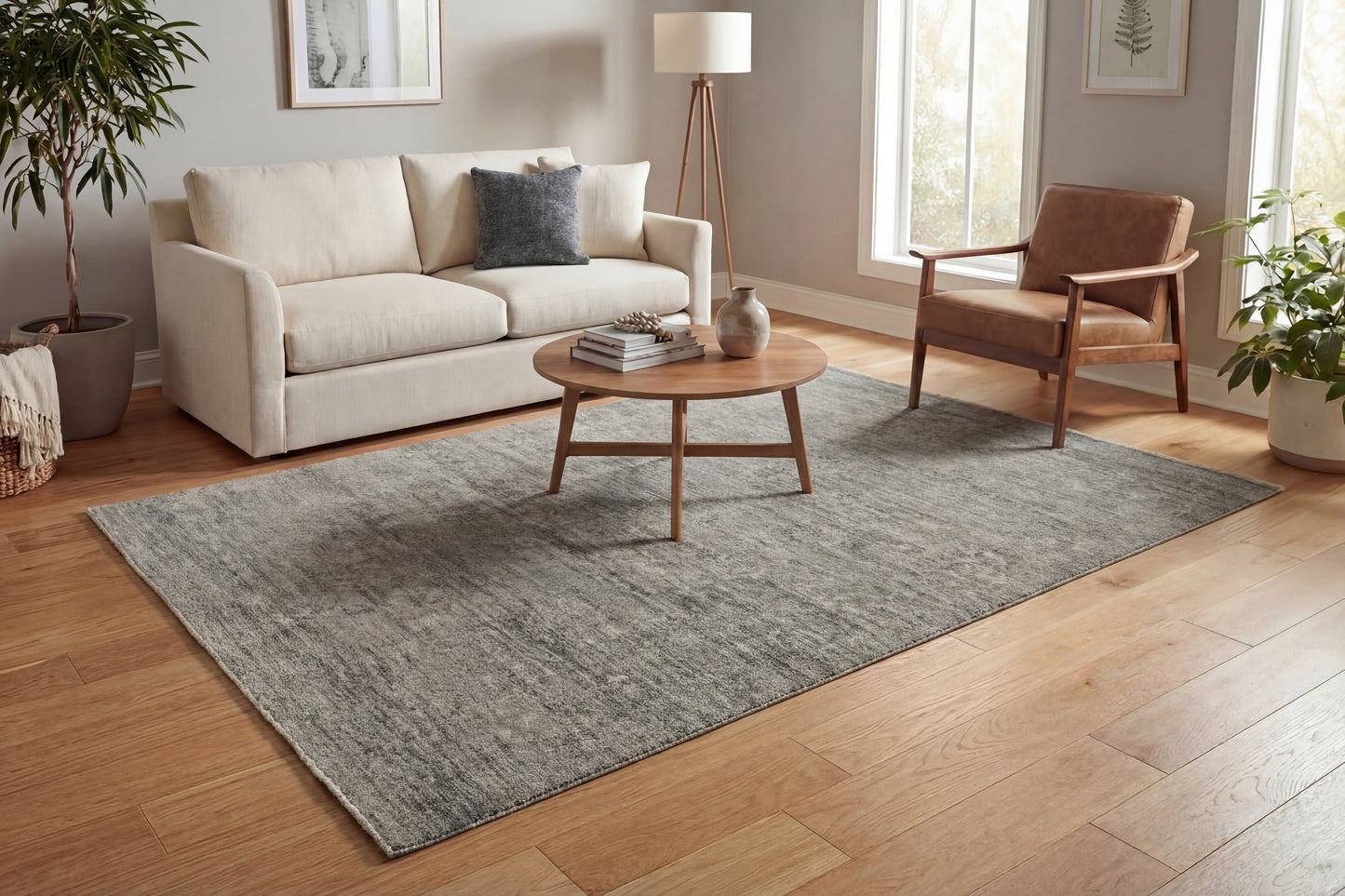 Atmos Traditional Grey/Dark Grey Medallion Medium Pile Rug