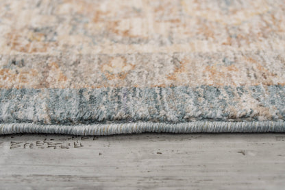 Autumn Traditional Blue/Beige Floral Medium Pile Rug