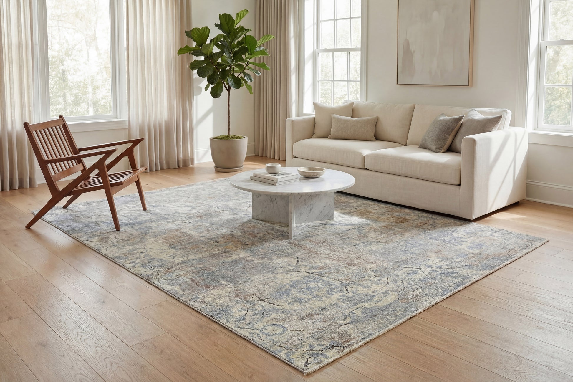Autumn Modern Grey/Cream/Multi Abstract Medium Pile Rug