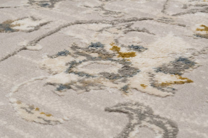 Azure Traditional Cream/Grey/Blue Floral Medium Pile Rug