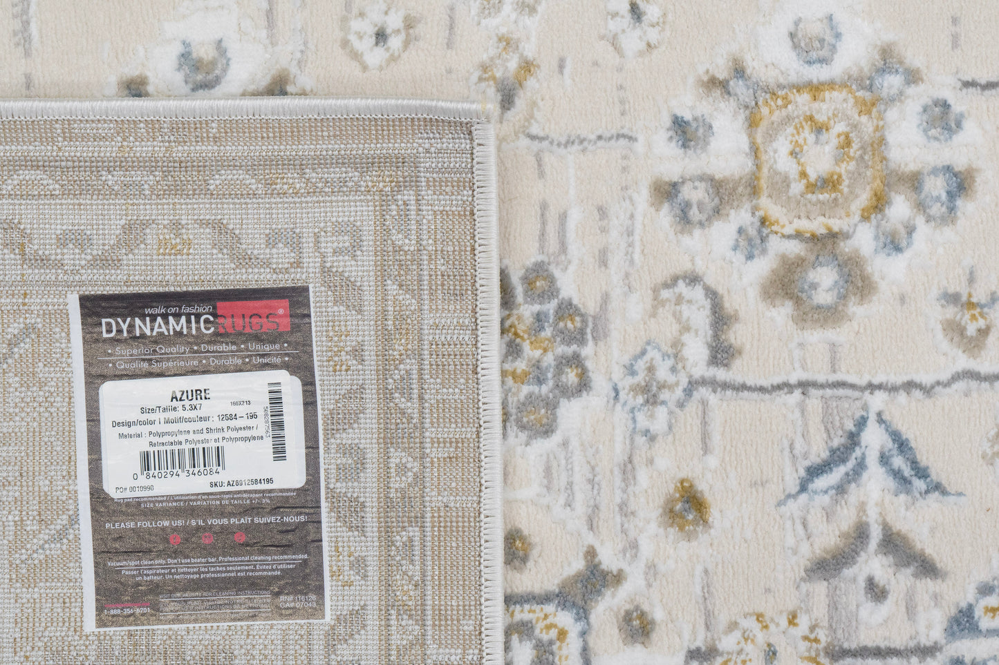 Azure Traditional Ivory/Grey/Blue Southwestern Medium Pile Rug