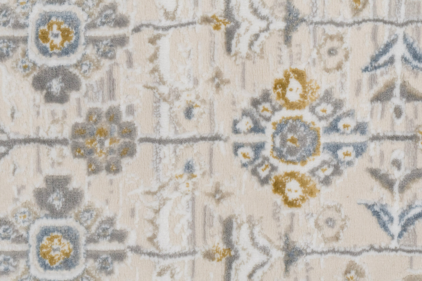 Azure Traditional Ivory/Grey/Blue Southwestern Medium Pile Rug