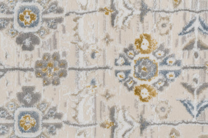 Azure Traditional Ivory/Grey/Blue Southwestern Medium Pile Rug