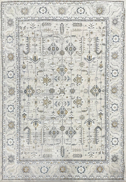 Azure Traditional Ivory/Grey/Blue Southwestern Medium Pile Rug