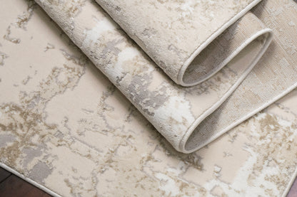 Azure Modern Ivory/Beige/Grey Abstract Medium Pile Rug