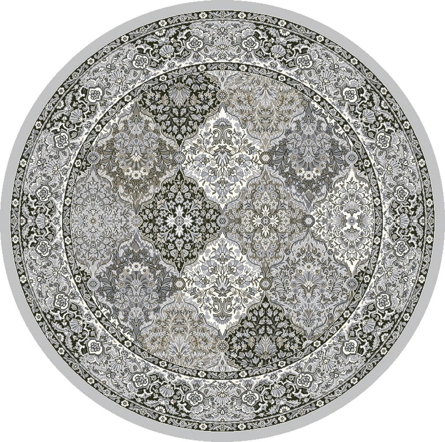 ANCIENT GARDEN 57008 Cream/Grey