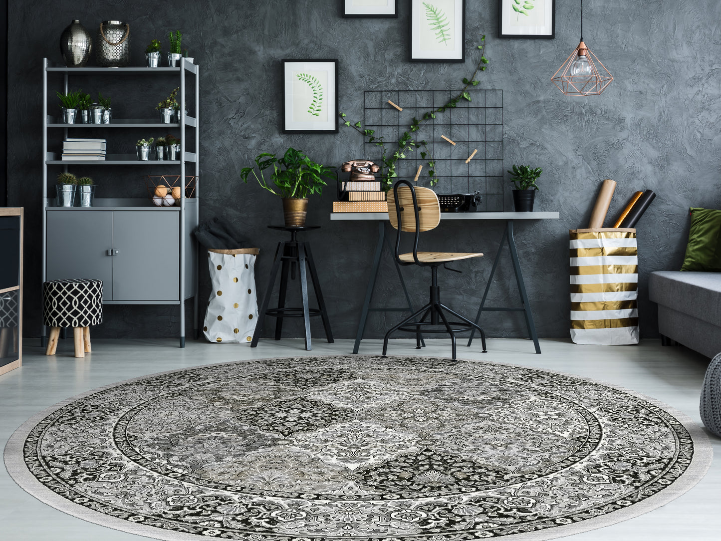 Ancient Garden Traditional Cream/Grey Classic Medium Pile Rug