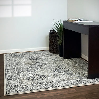 Ancient Garden Traditional Cream/Grey Classic Medium Pile Rug