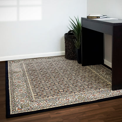 Ancient Garden Traditional Navy Classic Medium Pile Rug
