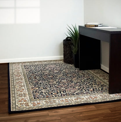 Ancient Garden Traditional Blue/Ivory Classic Medium Pile Rug