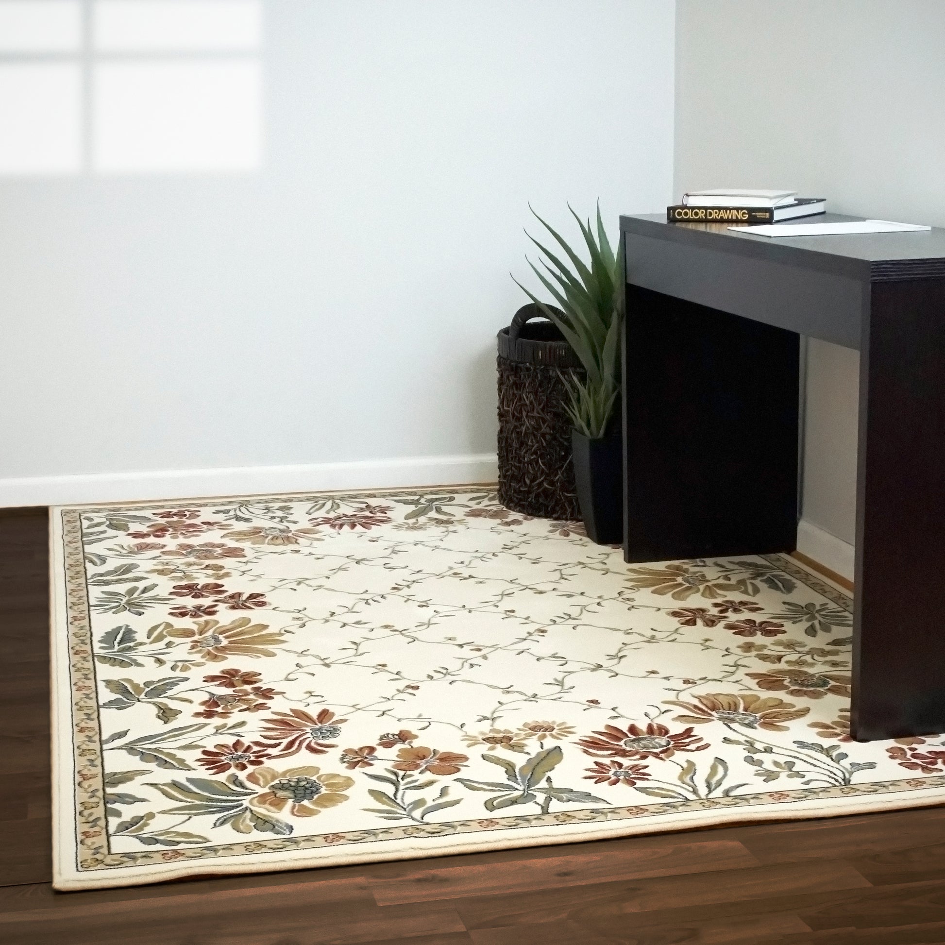 Ancient Garden Transitional Ivory Floral Medium Pile Rug