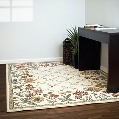Ancient Garden Transitional Ivory Floral Medium Pile Rug