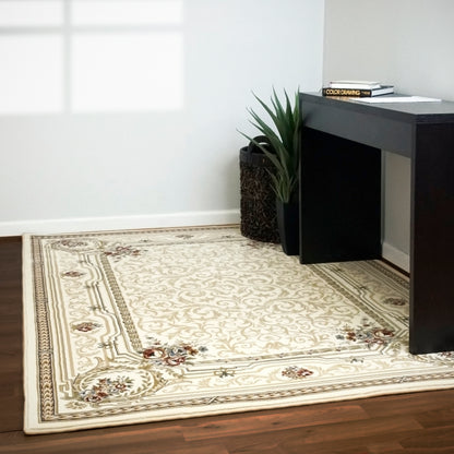 Ancient Garden Traditional Ivory Classic Medium Pile Rug