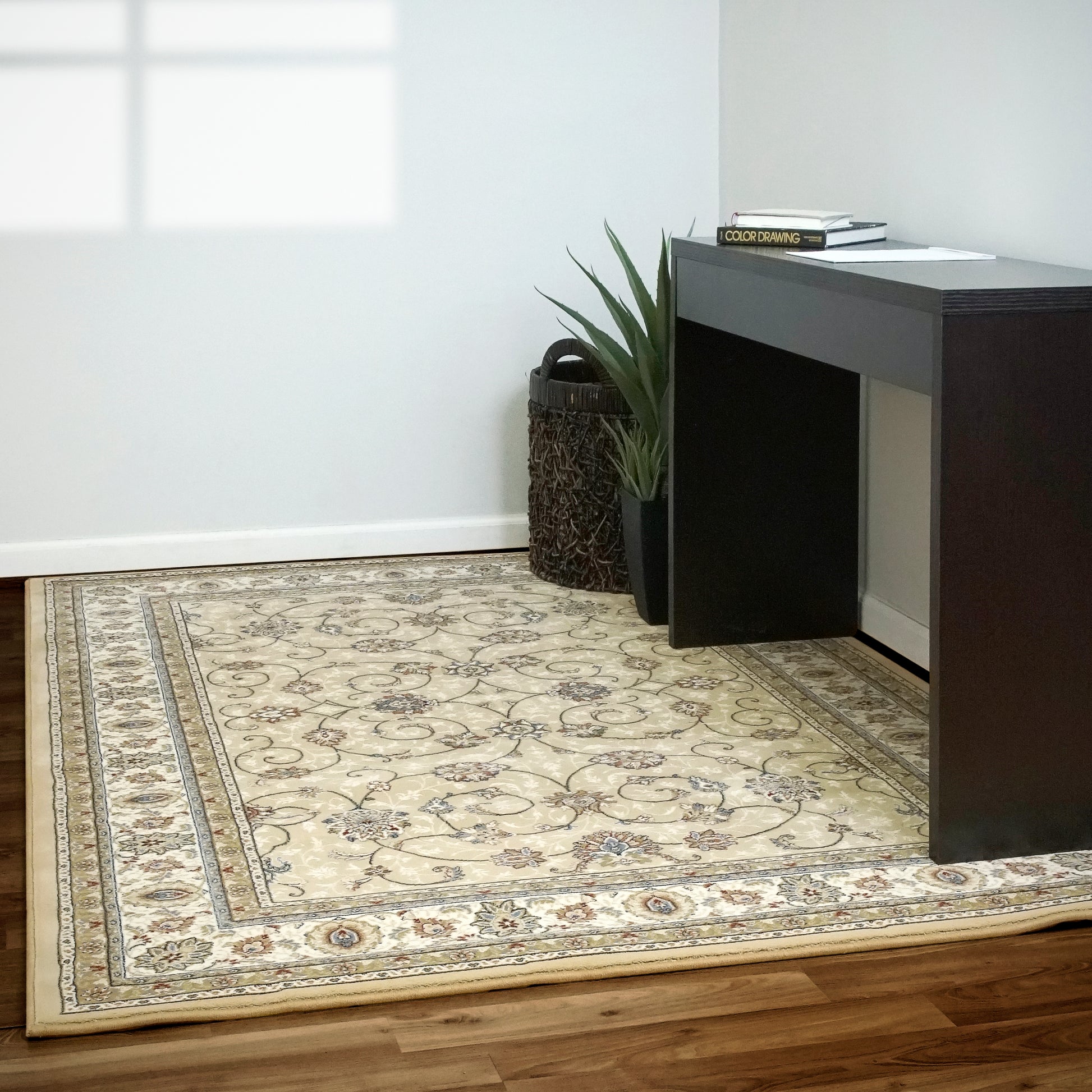 Ancient Garden Traditional Light Gold/Ivory Classic Medium Pile Rug